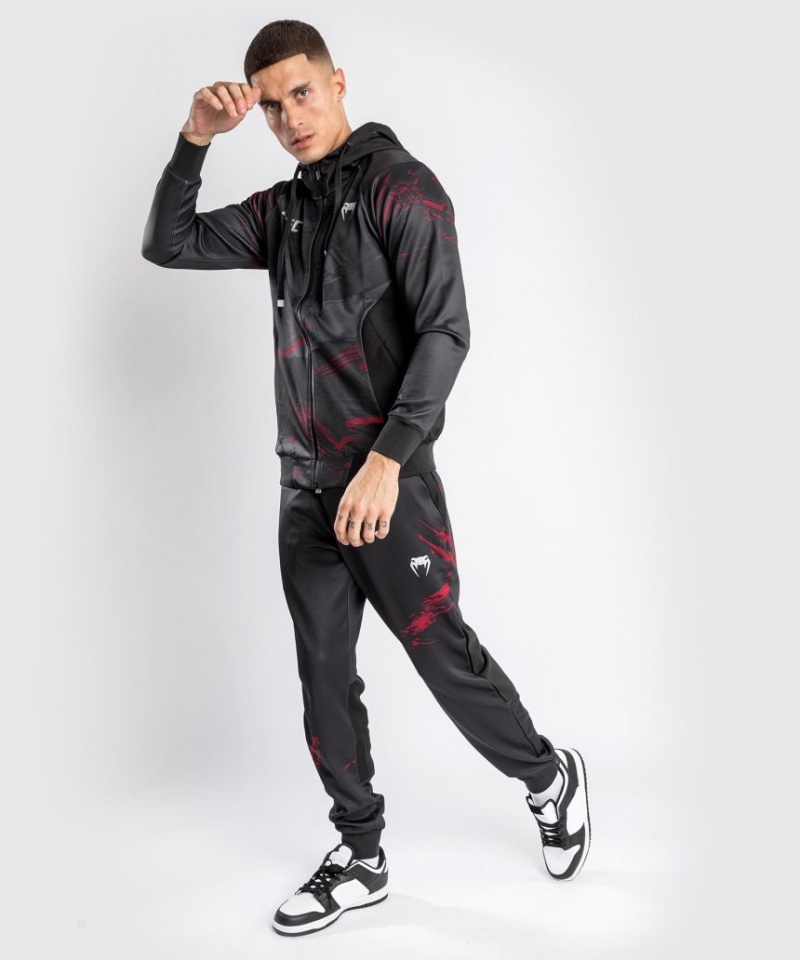 Sweat a Capuche Venum UFC Authentic Fight Week 2.0 Zipped Homme Noir Rouge  | RAC-2122853