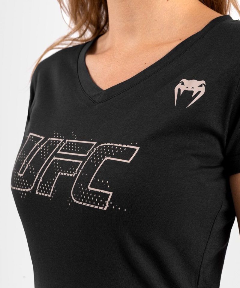 T Shirts Venum UFC Authentic Fight Week Corta Sleeve Femme Noir  | ALH-9757772