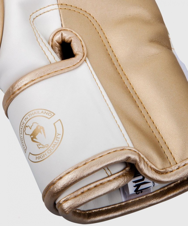 Gants De Boxe Venum Elite Blanche Doré  | CSE-5235610