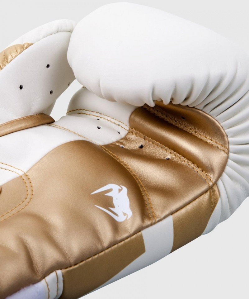 Gants De Boxe Venum Elite Blanche Doré  | CSE-5235610