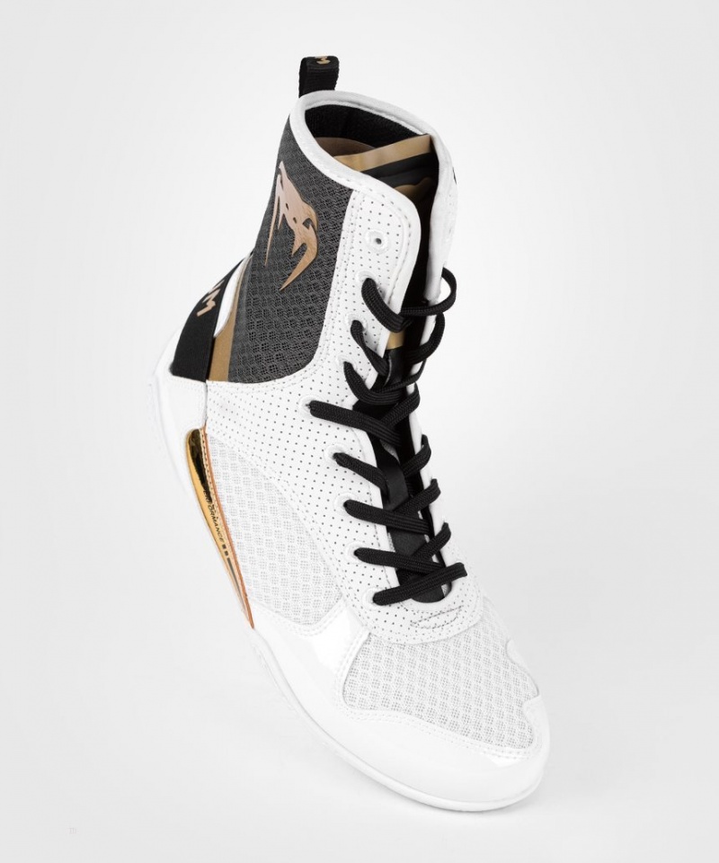 Chaussures De Boxe Venum Elite Homme Blanche Noir Doré  | RMI-9174795