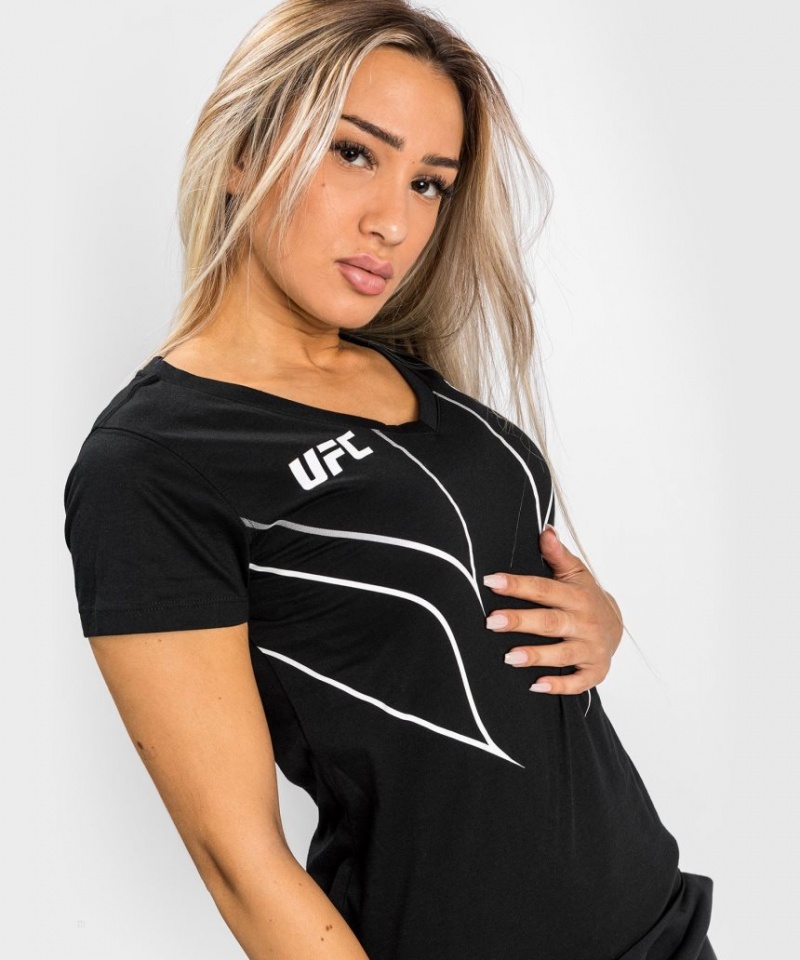 T Shirts Venum UFC Fight Night 2.0 Replica Femme Noir  | HQH-4755646