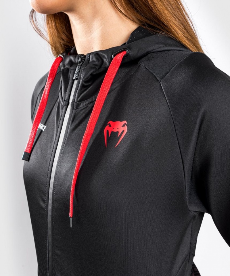 Sweat a Capuche Venum UFC Performance Institute Femme Noir Rouge  | AMN-7749775