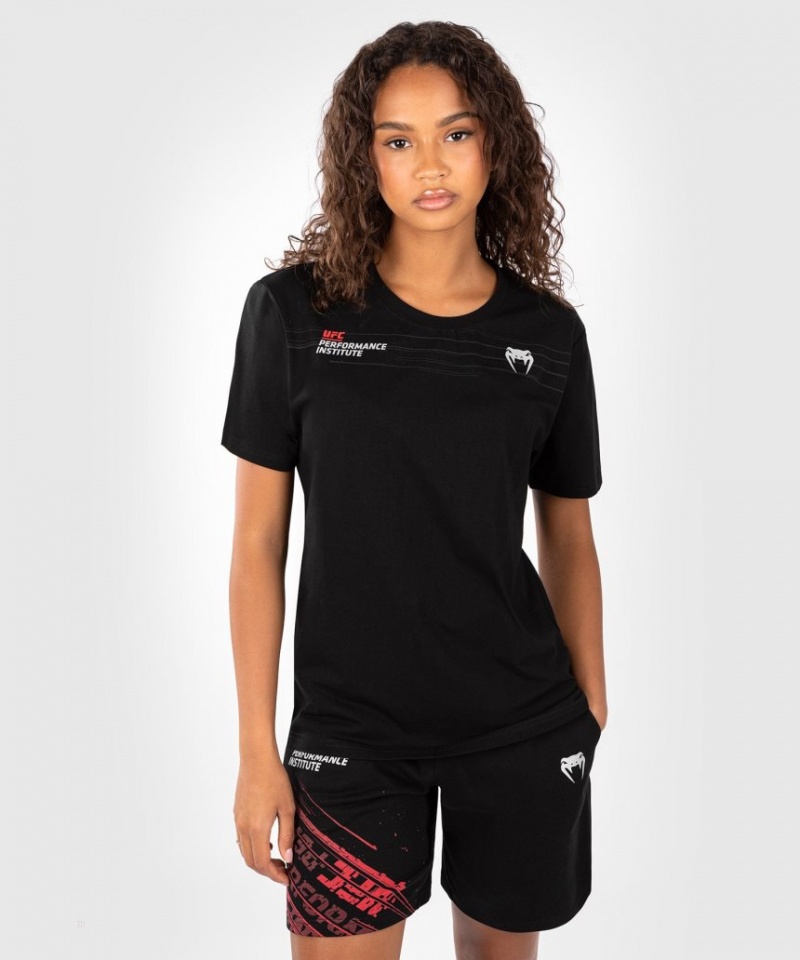 T Shirts Venum UFC Performance Institute 2.0 Femme Noir Rouge  | TYJ-8245929