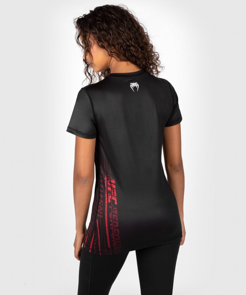 T Shirts Venum UFC Performance Institute 2.0 Dry-Tech Femme Noir Rouge  | KEQ-0051731