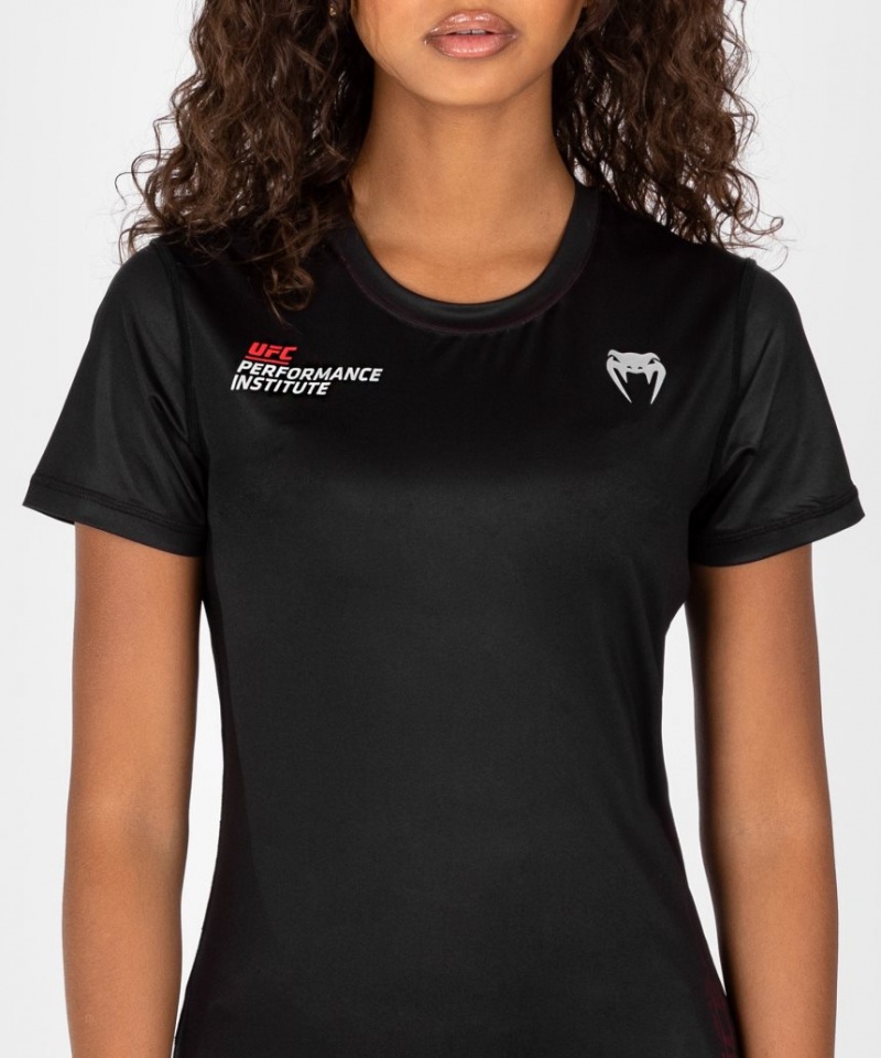 T Shirts Venum UFC Performance Institute 2.0 Dry-Tech Femme Noir Rouge  | KEQ-0051731