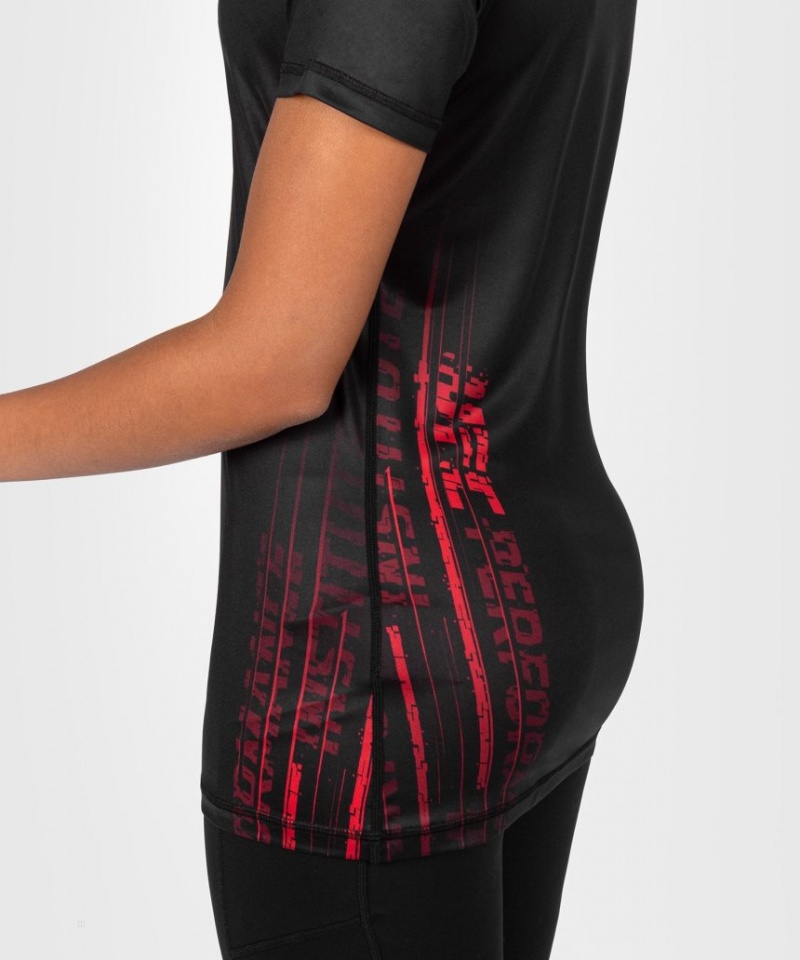 T Shirts Venum UFC Performance Institute 2.0 Dry-Tech Femme Noir Rouge  | KEQ-0051731