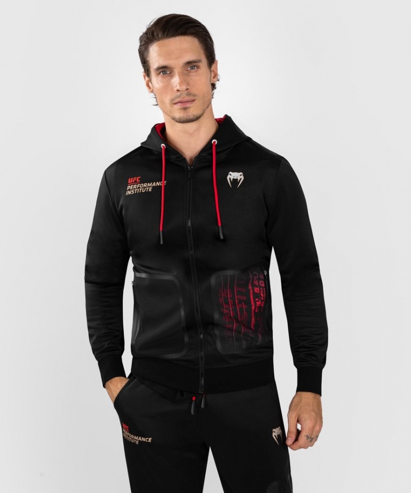 Sweat a Capuche Venum UFC Performance Institute 2.0 Zip Homme Noir Rouge  | QQV-8901949