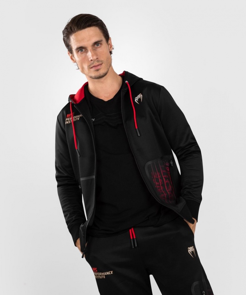 Sweat a Capuche Venum UFC Performance Institute 2.0 Zip Homme Noir Rouge  | QQV-8901949