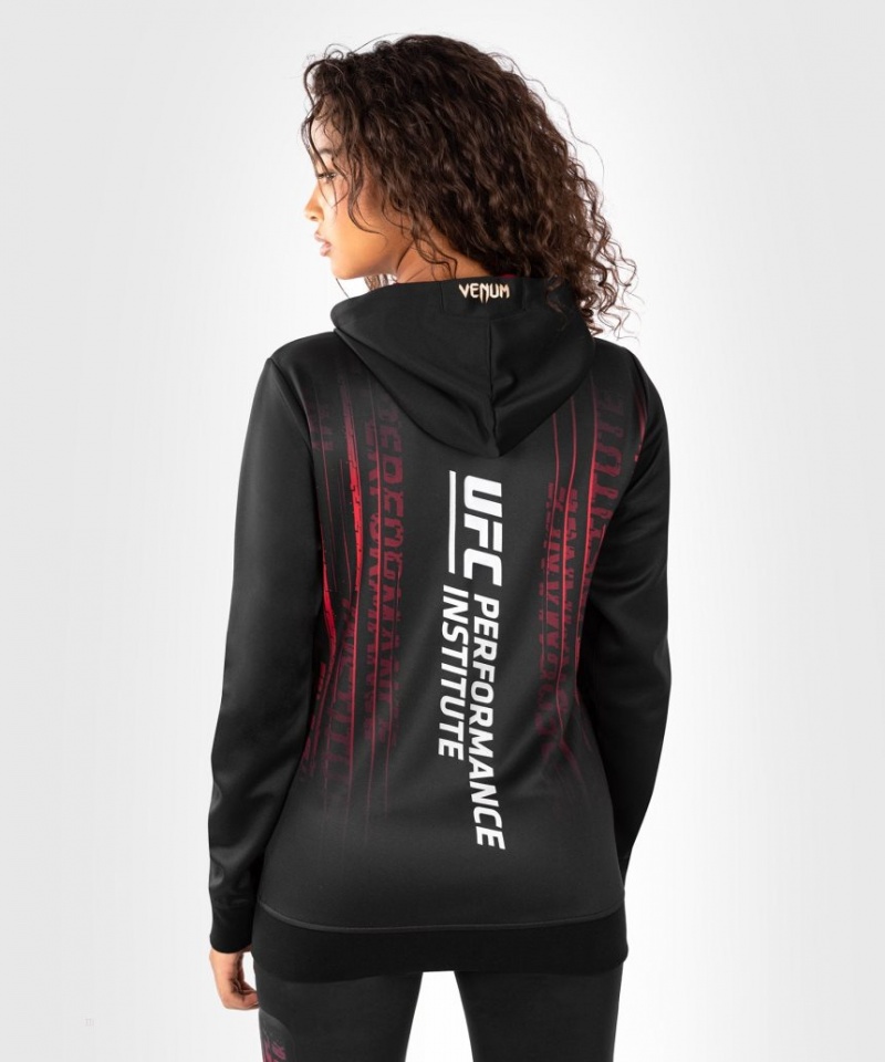 Veste Venum UFC Performance Institute 2.0 Zip Hoodie Femme Noir Rouge  | FHH-0674887