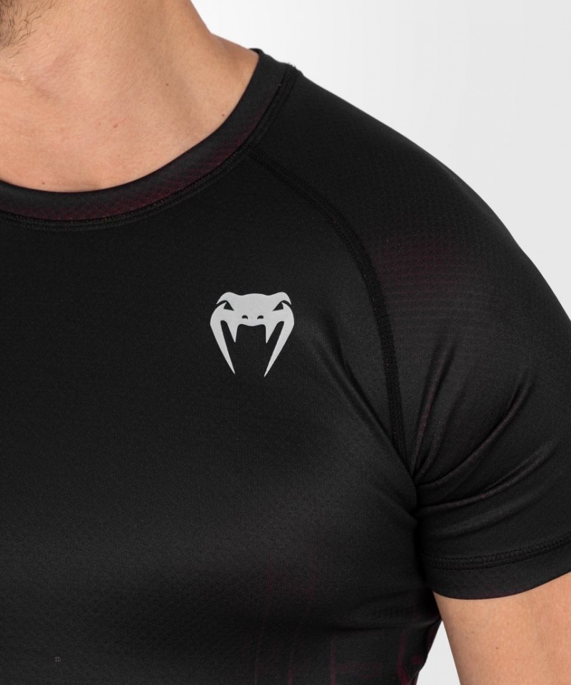 T Shirts Venum UFC Performance Institute 2.0 Corta-Sleeve Rashguard Homme Noir Rouge  | YFR-1581283