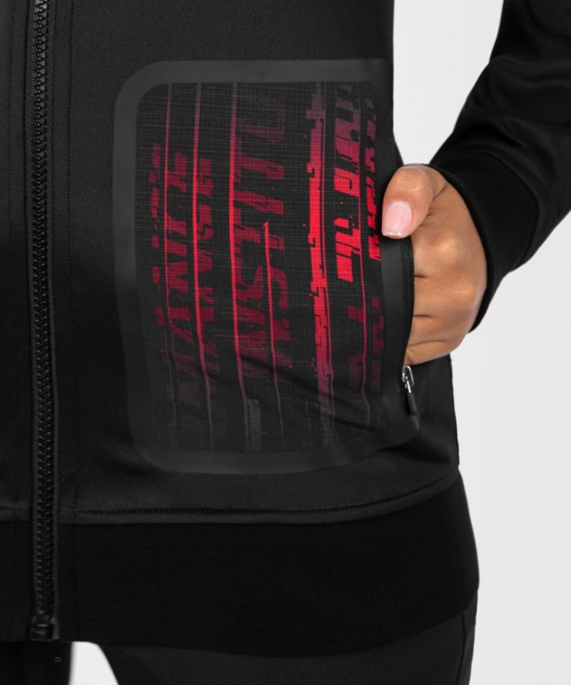 Veste Venum UFC Performance Institute 2.0 Zip Hoodie Femme Noir Rouge  | FHH-0674887