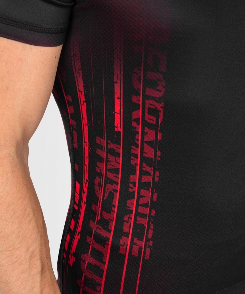 T Shirts Venum UFC Performance Institute 2.0 Corta-Sleeve Rashguard Homme Noir Rouge  | YFR-1581283