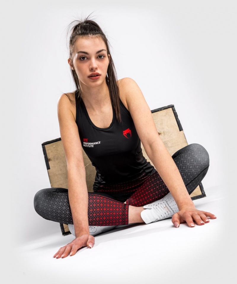 Debardeur Venum UFC Performance Institute Dry Tech Femme Noir Rouge  | URW-2145985