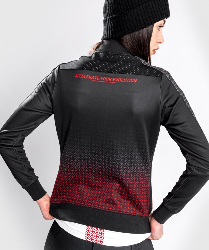 Veste Venum UFC Performance Institute Piste Femme Noir Rouge  | CEF-8108408