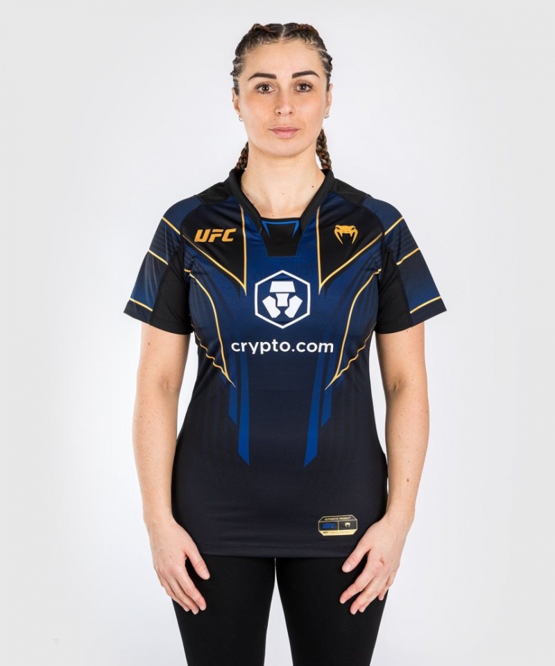 Maillot Venum UFC Personalized Authentic Fight Night 2.0 Kit by Walkout Femme Bleu Noir  | GRP-6707665