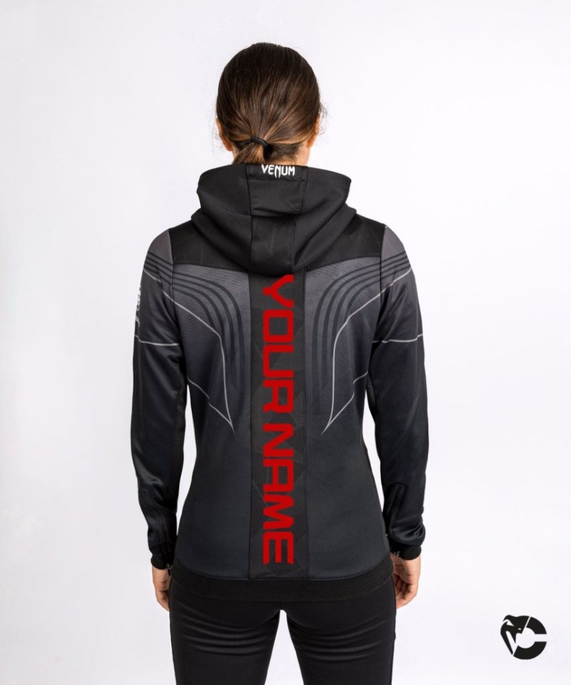 Sweat a Capuche Venum UFC Personalized Authentic Fight Night 2.0 Walkout Femme Noir  | SQT-1187092