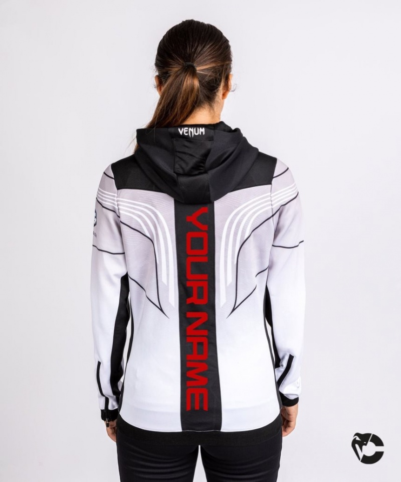 Sweat a Capuche Venum UFC Personalized Authentic Fight Night 2.0 Walkout Femme Blanche  | IUY-9968124