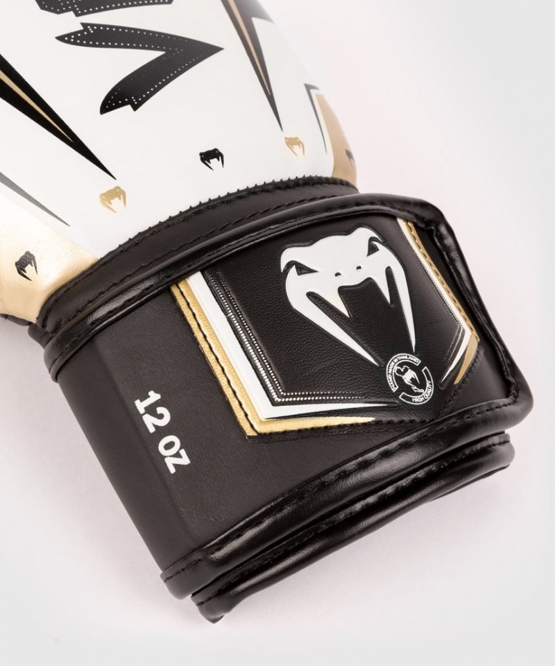 Gants De Boxe Venum Elite Evo Blanche Doré  | TUJ-2166976