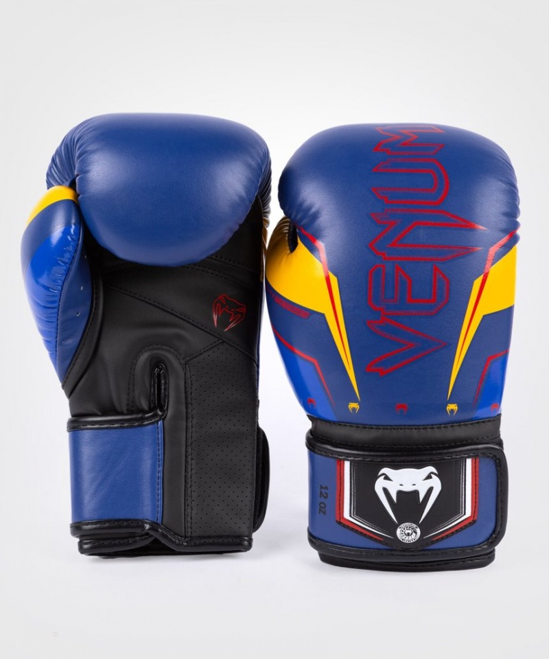 Gants De Boxe Venum Elite Evo Bleu Jaune  | EVV-8328885