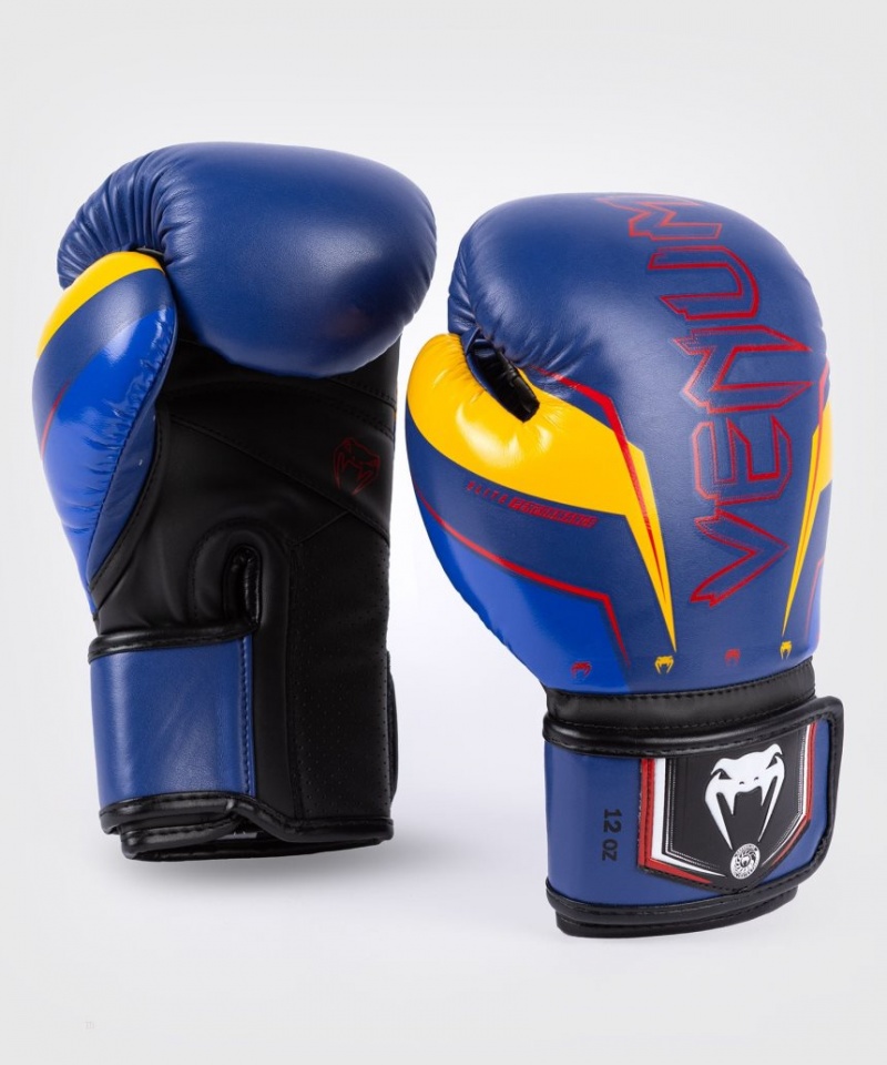 Gants De Boxe Venum Elite Evo Bleu Jaune  | EVV-8328885