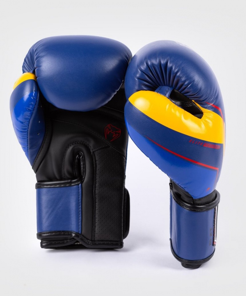 Gants De Boxe Venum Elite Evo Bleu Jaune  | EVV-8328885