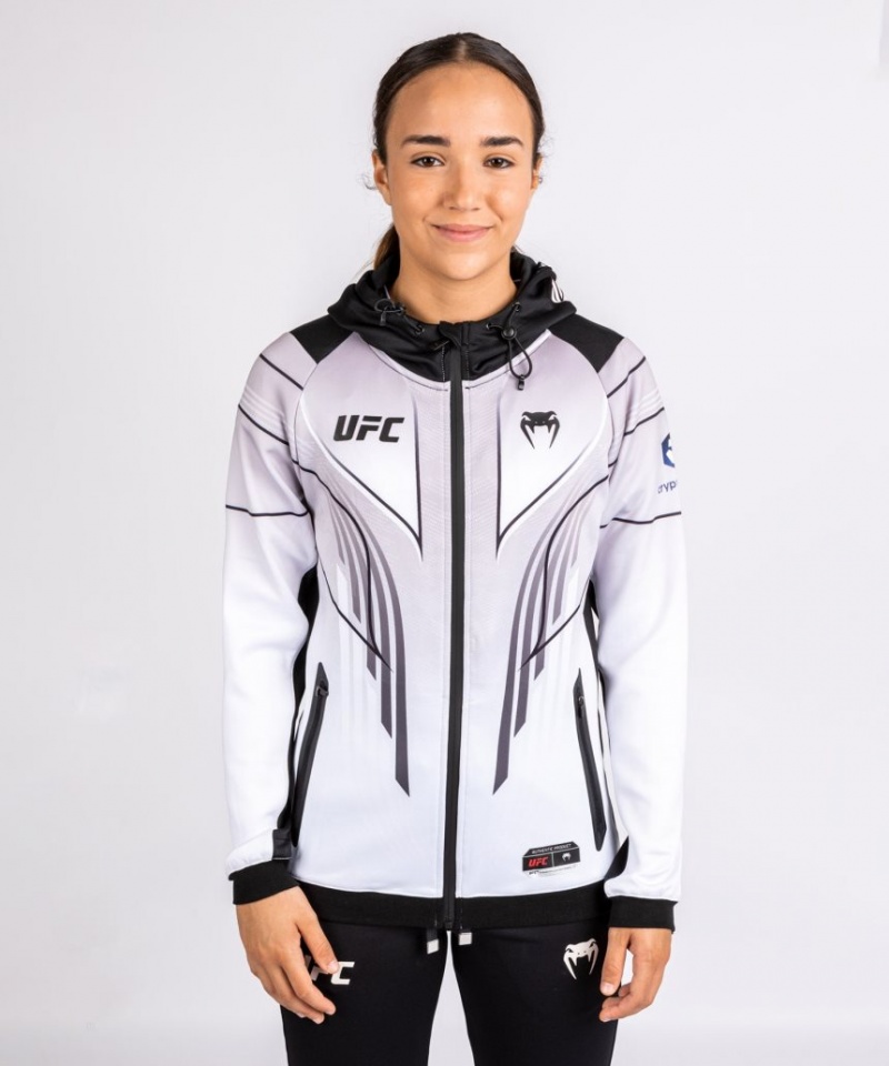 Sweat a Capuche Venum UFC Personalized Authentic Fight Night 2.0 Walkout Femme Blanche  | IUY-9968124