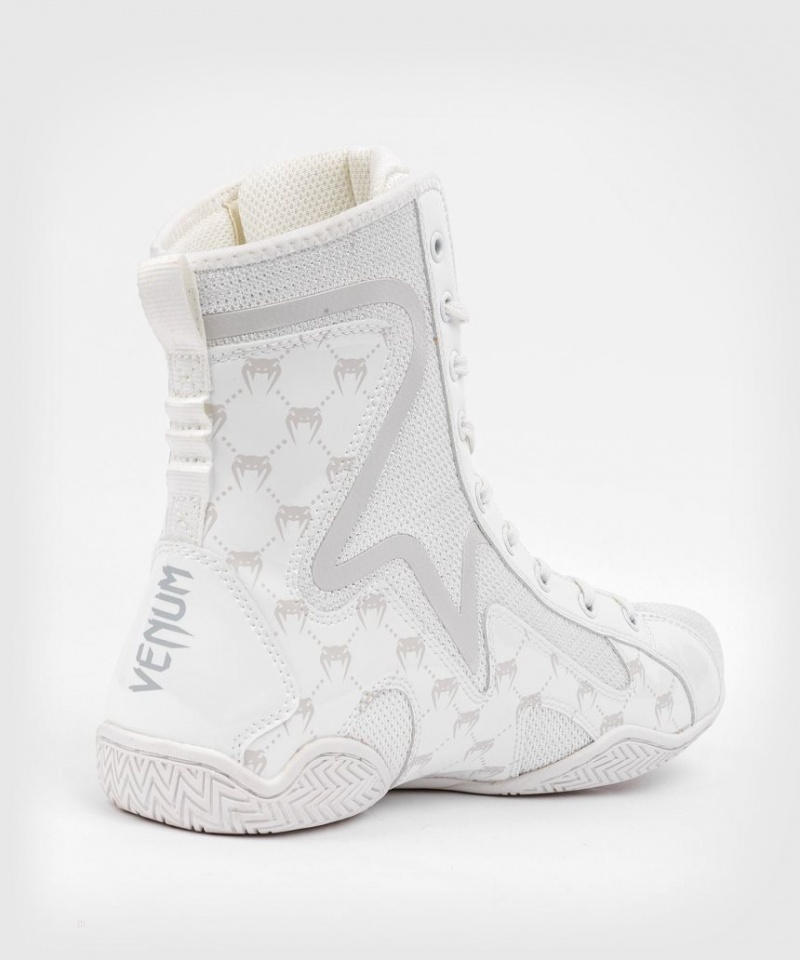 Chaussures De Boxe Venum Elite Evo Monogram Femme Blanche Blanche  | JZA-2641038