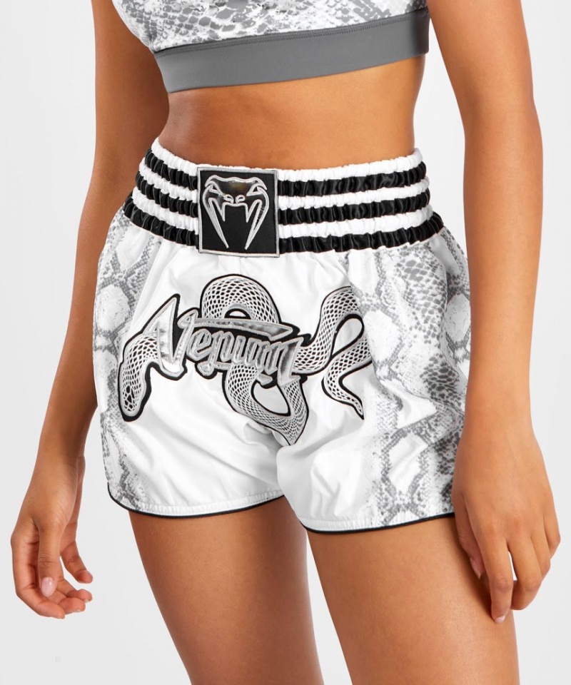 Short Venum White Snake Corta Muay Thai Boxing Femme Blanche  | QHD-4482309