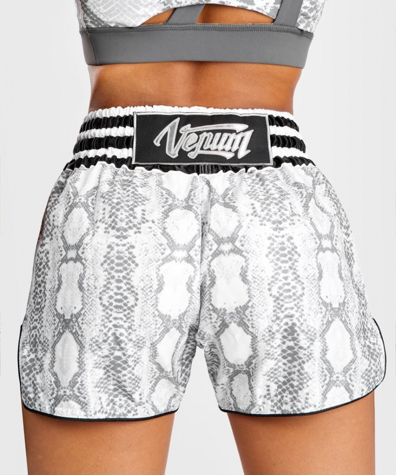 Short Venum White Snake Corta Muay Thai Boxing Femme Blanche  | QHD-4482309