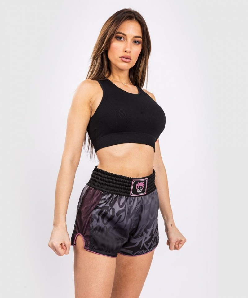 Short Venum x Kaz Muay Thai Boxing Femme Noir  | MYP-4136745