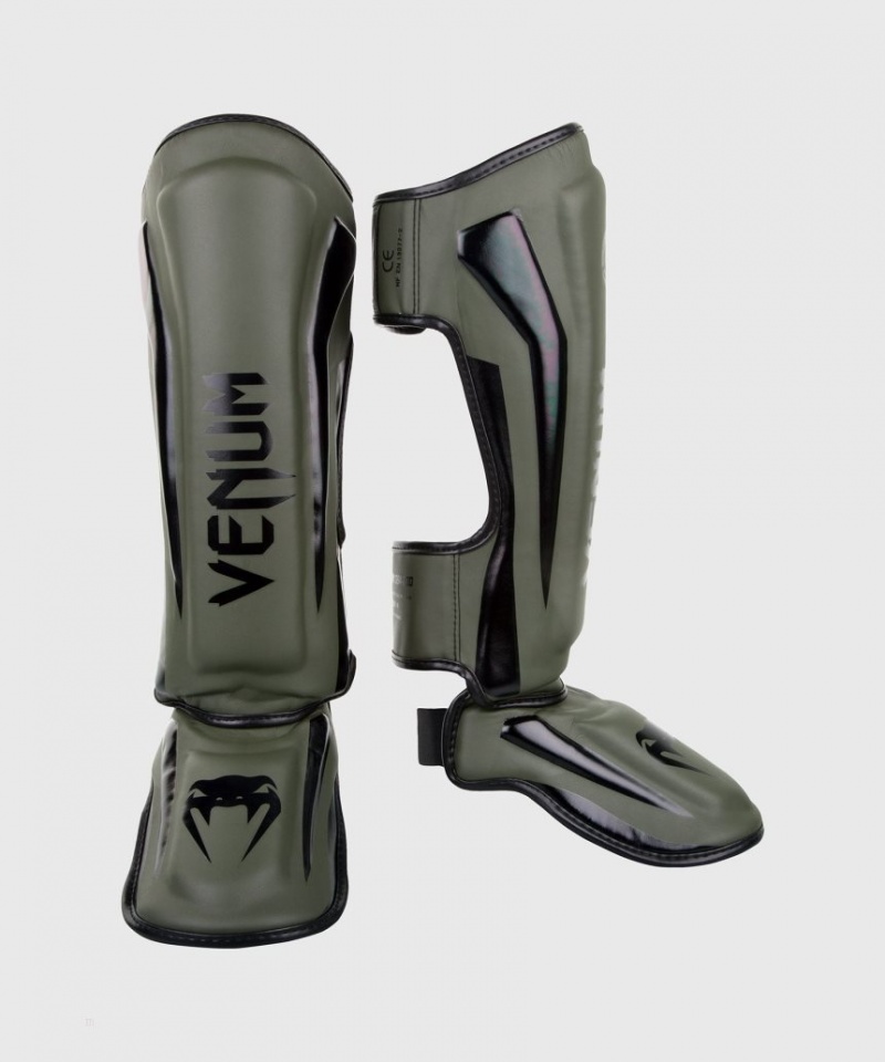 Protège Tibia Venum Elite Standup Kaki Noir  | SPF-4064833