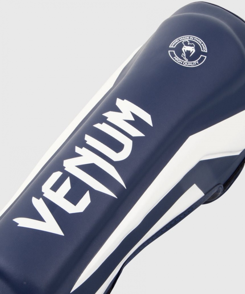 Protège Tibia Venum Elite Standup Blanche Bleu Marine Bleu  | WLB-1217307