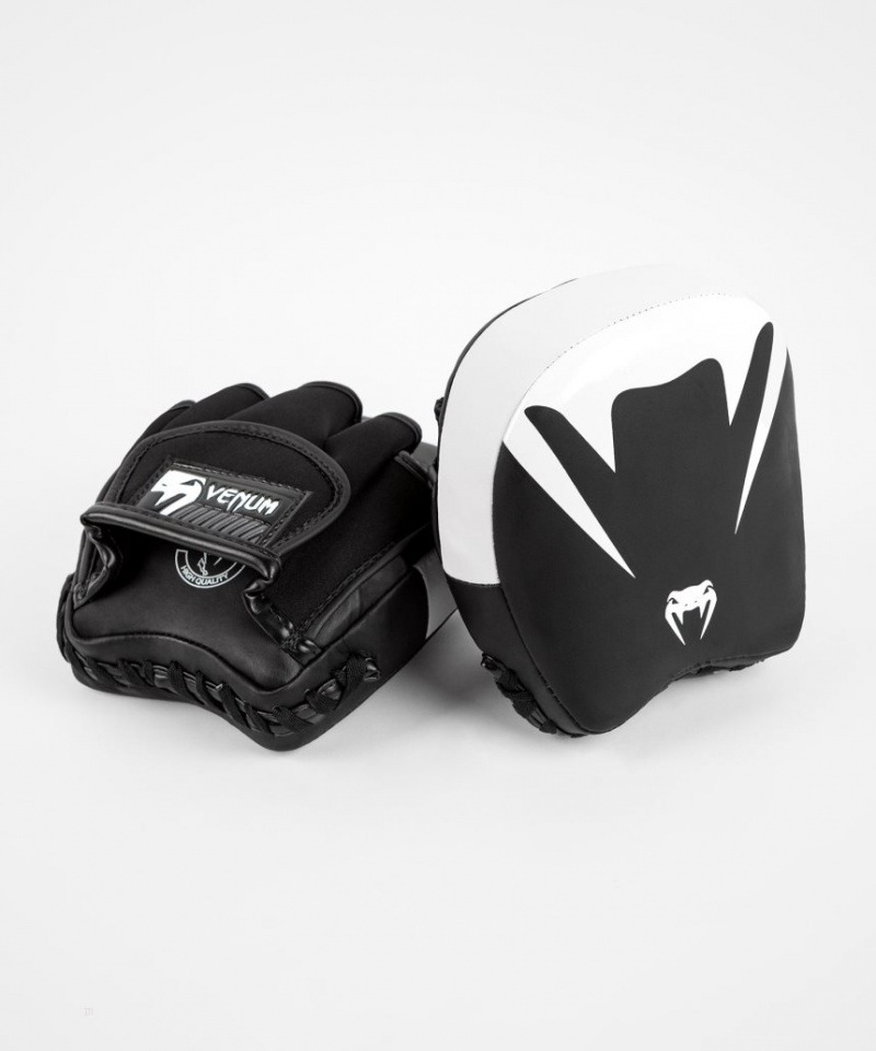 Coaching Gear Venum Elite Thick Coaching Mitts Cuir Mini (Pair) Noir Blanche  | OGY-9607756