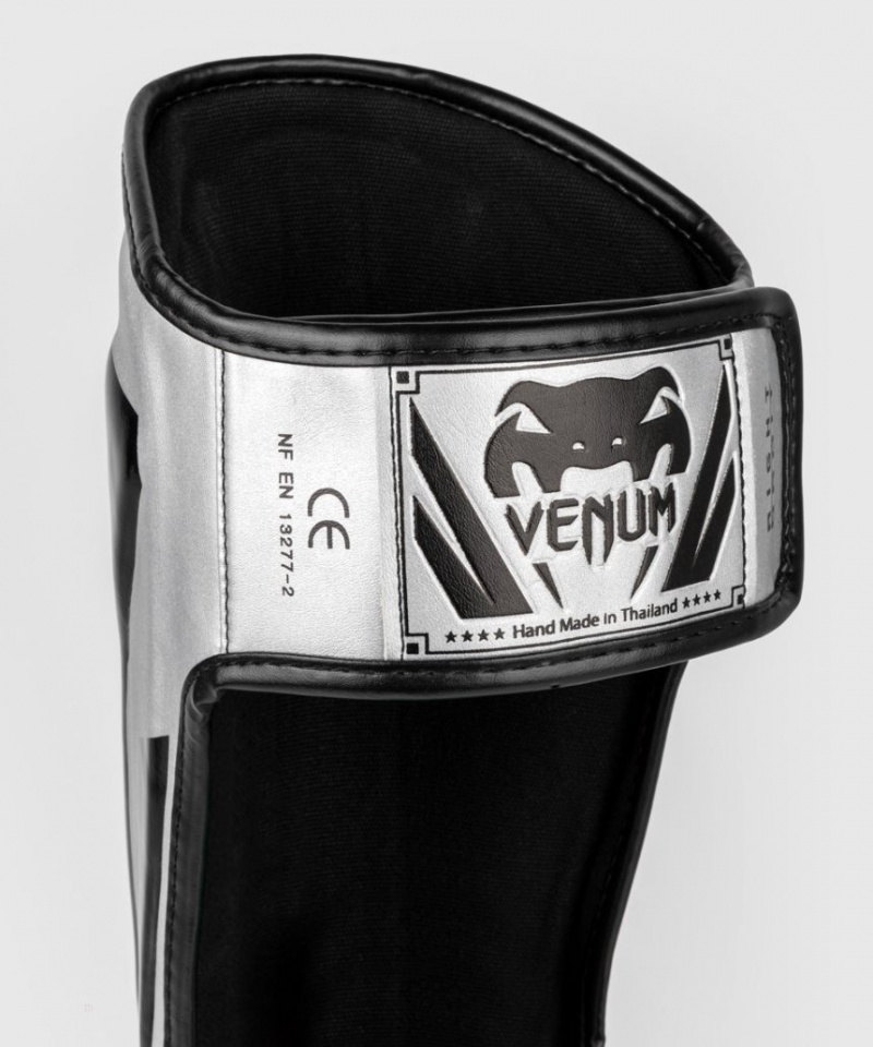 Protège Tibia Venum Elite Standup Argent Noir  | GPO-4585266